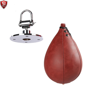 Sac de frappe réflexe en cuir PU Speed Ball noir et orange pour l'entraînement et la pratique - Product Image 2