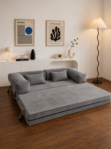 Modern Minimalist Grey Sofa <b>Bed</b> Smart Manufacturer Sofa Custom Fabric for Hotel Villa Living Room Apartment - Product Image 1