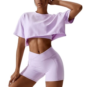 Top Corto de Verano 2026 para Mujer, Holgado, con Logotipo Personalizado, Elegante, de Manga Corta, de Algodón, para Actividades al Aire Libre - Product Image 1