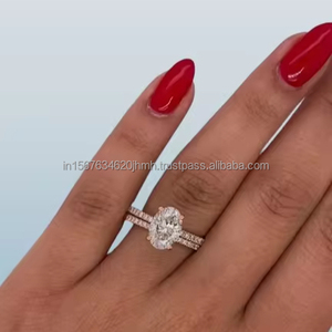 Anillo de oro de 14K certificado IGI/GIA con joyería fina de diamante ovalado cultivado en laboratorio para compromiso de mujer o laboratorio de boda creado - Product Image 3