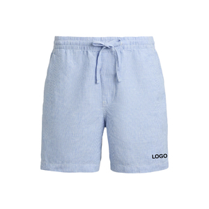 Premium Polo Prepster Linen Shorts Men Luxury Resort OEM Custom Preppy Summer Casual Fashion Bottoms Mid Waist <b>Elastic</b> Waist - Product Image 1