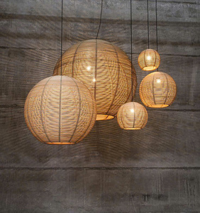 Abat-jour de lustre en bambou fait main EarthGlow pour des intérieurs durables - Product Image 5
