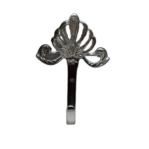 Decorative Seashell <b>Wall</b> Hook Polished Silver Metal Coat Hanger Factory Direct Indian Handicrafts - Product Image 1