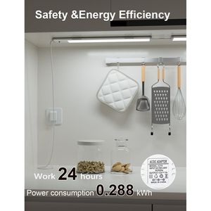 RGB 12 Inch LED Under Cabinet <b>Lights</b> Dimmable <b>Plug</b>-<b>in</b>/Hardwired Multi-Color Kitchen Counter <b>Light</b> Bar 3 Pack Remote Control - Product Image 4