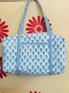 Beautiful Bohemian Cotton Duffle Bag Handmade Quilted Weekender Travel <b>Backpack</b> <b>Large</b> External Frame Block Printed Design Women - Product Image 6