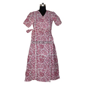 Bata de Maternidad Sencilla Estampada a Mano, Vestido de Algodón, Bata de Dama de Honor, Tela Suave - Product Image 6