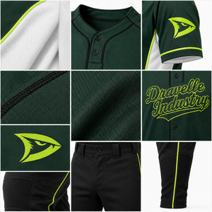 OEM Custom Men's Softball Team Uniform Jersey Pants 3D Puff Numbers Side Mesh Panels Performance <b>Athletic</b> Game Set - Product Image 6