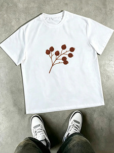 New Arrival White Men's Short Sleeve T-<b>Shirt</b> With Cartoon Bread Print Regular Fit O-Neck Casual Jersey Cotton <b>Shirt</b> - Product Image 6