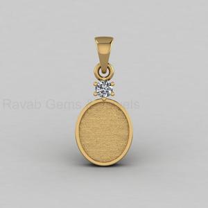 Sterling Silver 14K Gold Plated 10x12mm Oval Blank Bezel Setting Charm Pendant CZ Accent <b>Resin</b> Ashes Keepsake Jewelry Findings - Product Image 4