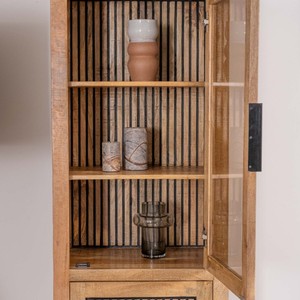 Vitrina de exhibición de madera de mango de 2 puertas Vandana Royal Frame con frente decorativo reversible - Product Image 4