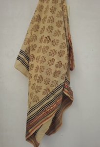 ผ้าซารองพิมพ์ลายบล็อกขอบปักดิ้นทอง ทำมือ ขายส่ง ผ้าคลุมชายหาด ผ้าปาเรโอ ผ้าบันโด 1 ชิ้น สำหรับผู้หญิง ใส่เที่ยวพักผ่อนฤดูร้อน - Product Image 6