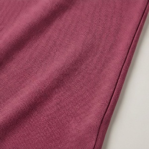Polo à manches courtes pour homme, couleur bordeaux, fermeture éclair sur le devant, décontracté, tricoté, design uni, coupe classique - Product Image 5