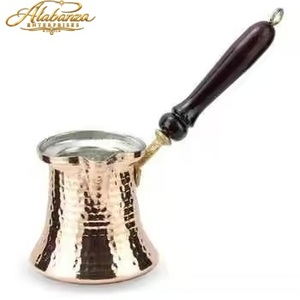 Cafetera Turca de Cobre Cezve de Alabanza Enterprises con Patrón Grabado y Mango de Madera - Product Image 2