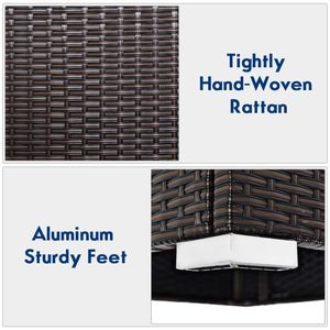 Set di divani da giardino in rattan senza braccioli, 2 pezzi, con 2 cuscini e 2 guanciali - Product Image 4