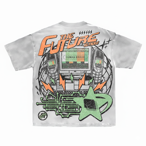 Camiseta de algodón vintage OEM para hombre y mujer, impresión gráfica personalizada, venta al por mayor, impresión personalizada, totalmente lavada al ácido, 350 gsm - Product Image 4