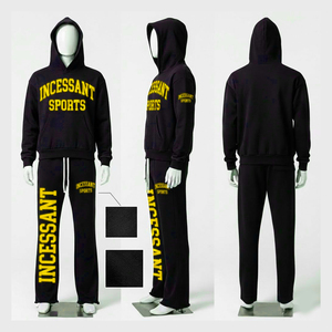 Conjunto Deportivo para Hombre, Sudadera con Capucha de Color Sólido, Corte Regular, Pantalones Deportivos, Ropa Deportiva, Logotipo Personalizado, 100% Algodón - Product Image 5