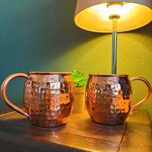 Rustic Hammer Texture Copper Coffee <b>Mug</b> Round Tea Cup Artisan Beverage Drinkware Home Bar Gift Wholesale Collection - Product Image 3