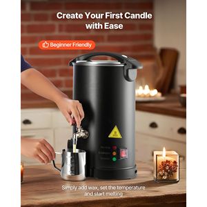 Scioglitore di Cera per Candele 5.3 Qts, Riscaldamento Rapido e Uniforme, Beccuccio Facile da Versare e Controllo della Temperatura, Base a Clessidra - Product Image 2