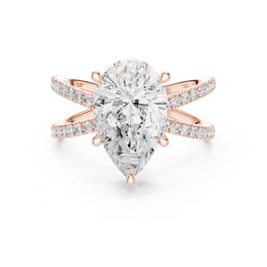 Anillo de Oro de 14K con Diamante Cultivado en Laboratorio de Corte Pera de 3.5 CT, Certificado IGI, VS1, Color E, para Boda, Compromiso o Aniversario - Product Image 5