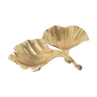 Plateau décoratif moderne en métal artisanal, double feuille dorée en aluminium, durable, pour la maison, les restaurants, les mariages, Inde WB INC