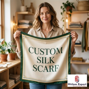 Écharpe carrée imprimée sur mesure, effet soie, foulard de mode, châle, service de fabrication textile OEM ODM sous marque privée - Product Image 1