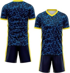 Camisetas personalizadas al por mayor para hombre, camisetas personalizadas, uniformes de fútbol juvenil, estilo retro en negro con amarillo - Product Image 4