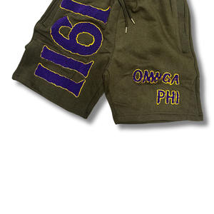 กางเกงขาสั้นจ็อกเกอร์ผู้ชาย OMEGA PSI PHI 1911 รุ่นคัสตอม ผ้าแคนวาสคอตตอน 100% ลำลอง เอวกลาง พิมพ์ลาย กันลม ปิดด้วยเชือกผูก - Product Image 4