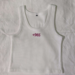Wifey Top sin mangas de algodón acanalado blanco con bordado de cuentas, para mujer, para fiesta nupcial, ropa casual de verano - Product Image 5
