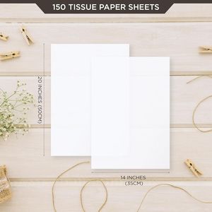 150 Fogli di Carta Velina Bianca 14x20 Pollici, Carta da Regalo Natalizia, Decorazioni Natalizie, Confezione Fai-da-Te per Sacchetti Regalo, 100% Carta Bianca - Product Image 2