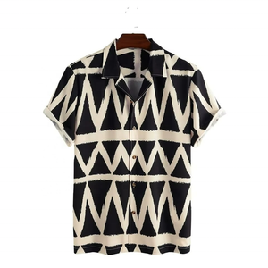 เสื้อฮาวายชายหาดผู้ชายแบบสั่งทำ OEM ดีไซน์วินเทจ กระดุมติด แขนสั้น พิมพ์ลายดิจิตอล ซับลิเมชั่น กันยับ ระบายอากาศได้ดี - Product Image 2