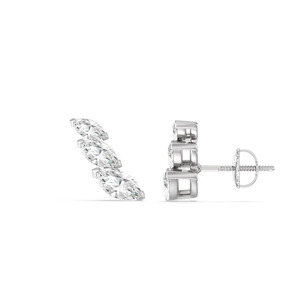Pendientes de Oro Amarillo con Diamantes Marquise Cultivados en Laboratorio - Product Image 5