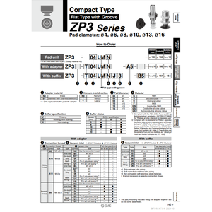 Tampon de vide pneumatique SMC ZP3-T08UMGSJ10-B5 équipement électrique - Product Image 1