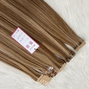 Máquina de extensiones de cabello humano Remy vietnamita de lujo de alta calidad, cinta de trama doble, colores más oscuros rectos de alta calidad - Product Image 4