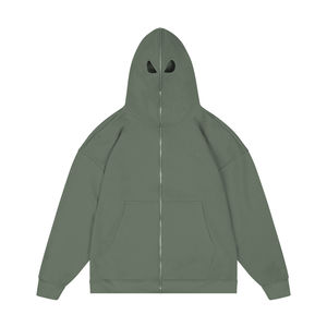 Nouvel Arrivage – Sweat à Capuche Balaclava Entièrement Zippé pour Homme, Épaules Tombantes, Masque Facial Complet, Service OEM - Product Image 5