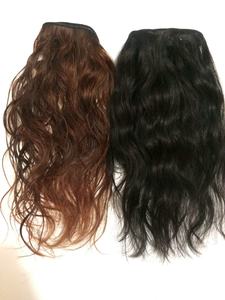 Extensions de cheveux humains vierges indiens, trame simple nouée à la main, avec fixation par clips et fusion, 100g, style noir permanent, emballage - Product Image 2