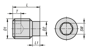 Vis à filetage hexagonal externe K2052, fixations métriques à filetage, goujons à longue portée pour équipement industriel - Product Image 2