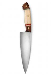 Cuchillo de Chef de Acero Inoxidable Forjado a Mano, Hoja Ancha, Cuchillo de Cocina para Rebanar, Mango de Madera - Product Image 5