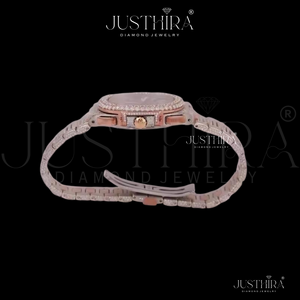 Reloj de Lujo para Pareja, Automático, Multifuncional, con Diamantes Moissanite VVS de Alta Calidad, Venta al Por Mayor de Fabricante Indio - Product Image 3