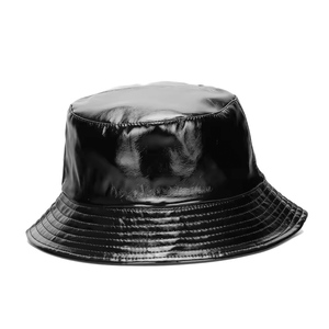 Sombrero de Pescador Unisex Impermeable Negro Brillante - Protección Elegante Contra la Lluvia y el Sol para Actividades al Aire Libre - Product Image 6