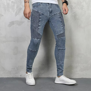Nouveau jean décontracté pour homme, coupe droite, style urbain américain, en denim respirant, délavage clair, design cintré tridimensionnel, collection automne - Product Image 1