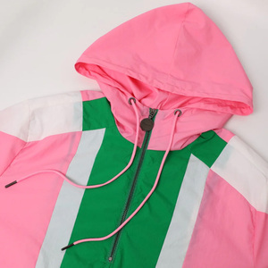 High Quality Nylon Windbreaker Jacket Waterproof Breathable Zipper Closure Plus Size Lightweight Color <b>Block</b> Anorak Wholesale - Product Image 2