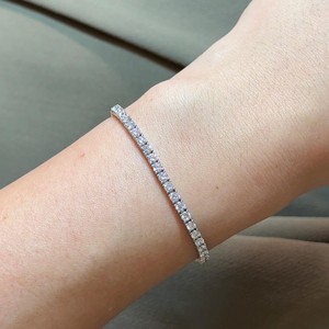 Diamond Tennis Bracelets Round Lab Grown <b>Solid</b> 14K <b>Gold</b> Prong Set Minimalist Everyday Wear Wedding Luxury Fine Jewelry Wholesale - Product Image 1
