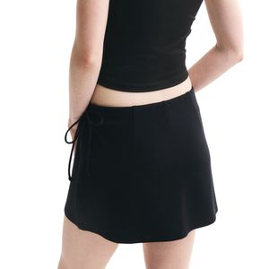 Mini-jupe portefeuille élégante pour femme, taille haute, avec fermeture à nouer réglable, légère et décontractée, idéale pour l'été - Product Image 2