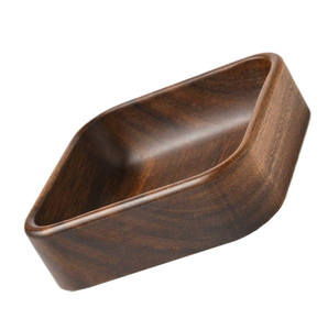 Bol en bois d'acacia massif de forme carrée, décoratif et sculpté, artisanat indien. - Product Image 6