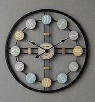 Jam Dinding Analog Besi Desain Mid-Century, Dekorasi Dinding Terbaru untuk Ruang Tamu, Ruang Makan, Latar Belakang, Ukuran Besar, Logam