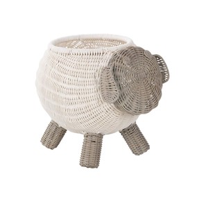 Cesta de mimbre con forma de oveja con patas, linda cesta de mimbre para guardar juguetes, decoración ecológica para el hogar - Product Image 1