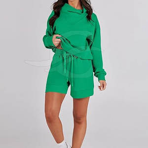 Ensemble de survêtement 2 pièces en coton pour homme, imprimé numérique, brodé, délavé à l'acide, avec sweat à capuche zippé et short - Product Image 6