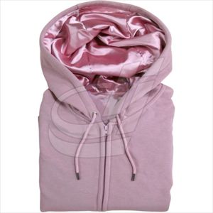 Pull à capuche surdimensionné en coton brodé et zippé, uni, unisexe, doublé de Satin de soie, 2022 - Product Image 1