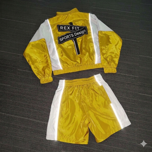 Solid Color Casual Sports <b>Women</b> Shorts Set Zipper Long Sleeve <b>Jacket</b> and Shorts Two Piece Windbreaker Outfit - Product Image 3