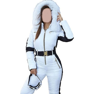 Traje de Nieve para Mujer, Mono de Esquí Impermeable para Deportes al Aire Libre con Cuello de Piel Sintética Extraíble, Mono de Esquí Aislado - Product Image 3